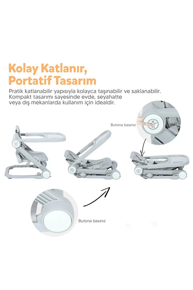 Huggy Cookie Portatif Mama Sandalyesi | Katlanabilir, Taşınabilir, Yıkanabilir